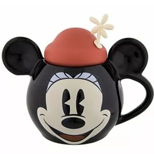 DisneyParks Minnie Mouse Sculpted Ceramic Mug With Silicone Hat Lid NWT